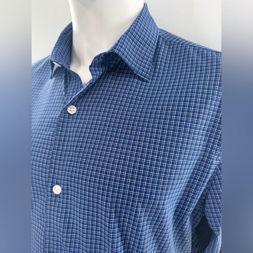 EUC Bonobos Blue Plaid Tech Button Down Shirt - Picture 4 of 10